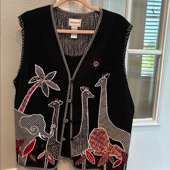 Zoo Animal vest in Black and Red size 1X - Picture 1 of 6